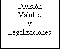 Cuadro de texto: Divisin Validez 
y Legalizaciones
