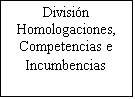 Cuadro de texto: Divisin
Homologaciones, Competencias e Incumbencias
